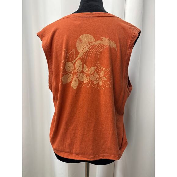 Roxy, burnt orange sleeveless top with design on back - Picture 3 of 4
